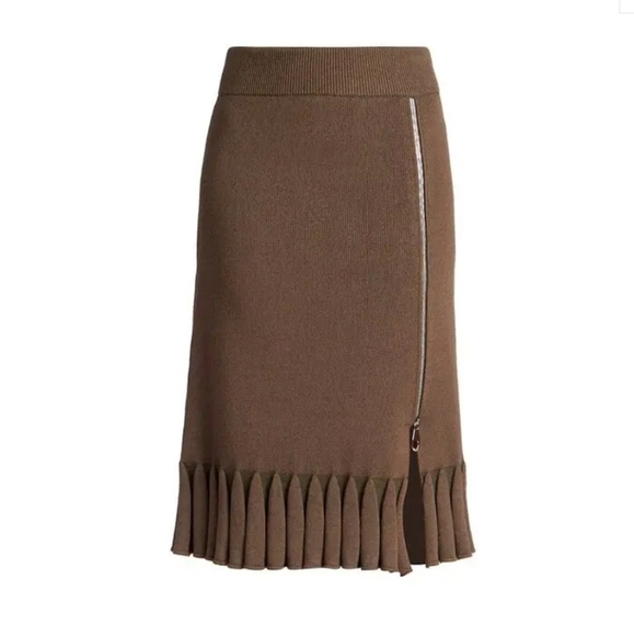 Chloé Ribbed Ruffle Knit Skirt